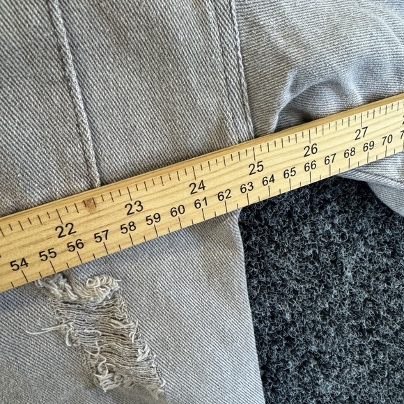 POL | Distressed Shirt Jacket Shacket in Gray , size Large - Picture 6 of 6